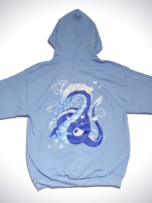 Hoodie Origami Blue Dragon