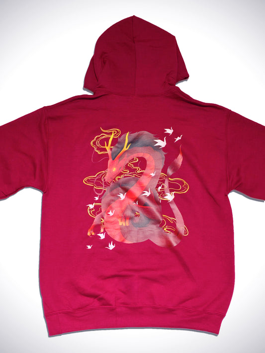 Hoodie Origami Red Dragon